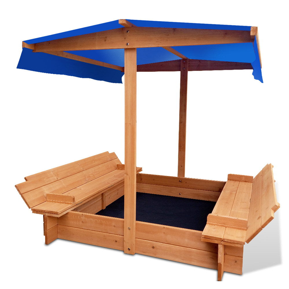 Keezi Wooden Outdoor Sand Box Set Sand Pit- Natural Wood