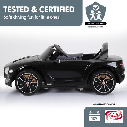 Kahuna Bentley Exp 12 Licensed Speed 6E Electric Kids Ride On Car Black